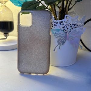 Silver glitter iPhone 11 case.